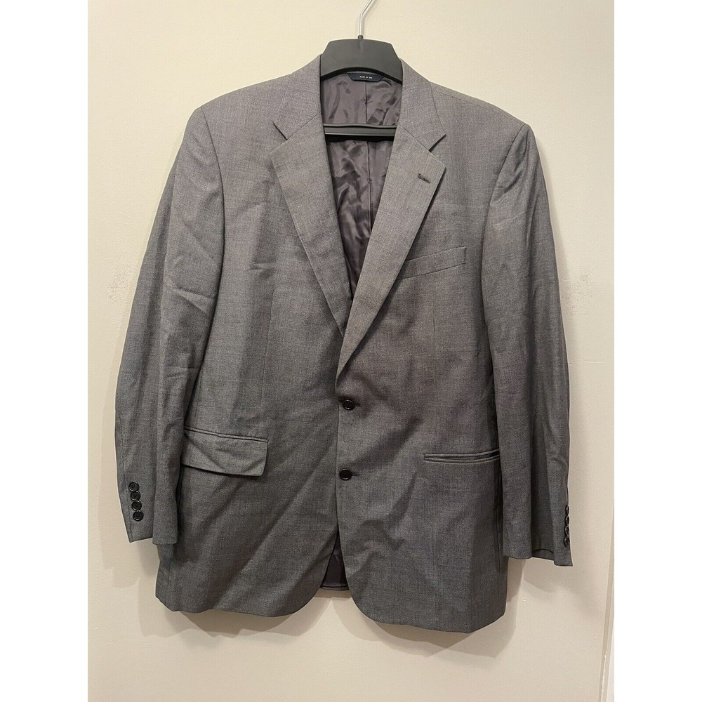 Brooks Brothers Blazer Men 46L Grey Loro Piana Super 110s Wool Sport Coat BRB2CP